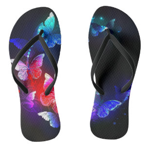 Tongs Papillons de nuit Neon brillants sur arrière - pla