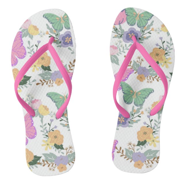 Tongs Papillons Pastel Dames Flip Flops (Semelle)