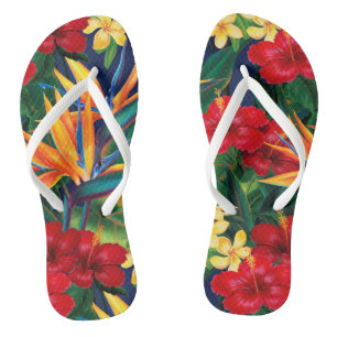 Tongs Paradis tropical Floral hawaïen