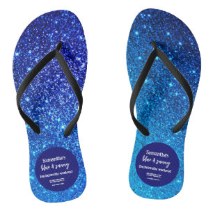 Tongs Parties scintillant bleue Bachelorette