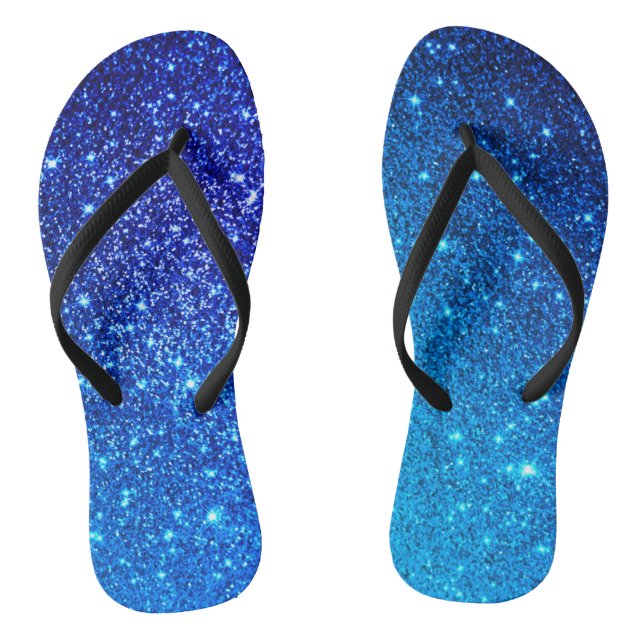 Tongs Parties scintillant Bleue Bachelorette Flip Flops (Semelle)
