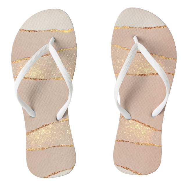 Tongs Parties scintillant Rose Gold de luxe (Semelle)