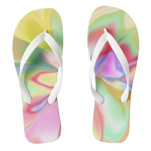 Tongs Pastel Color Abstrait Spiral Design Flip Flops