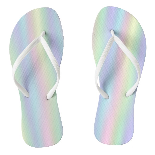 Tongs Pastel Holographique Arc-en-ciel doux (Semelle)