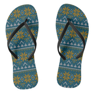 Tongs Patte ornementale traditionnelle tribale abstraite