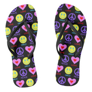 Tongs Peace Love Smile Motif