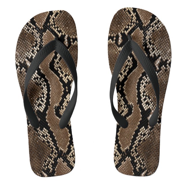 Tongs Peau de serpent de Faux Rock Python (Semelle)