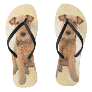 Tongs Peinture Airedale Terrier - Cute Original Art