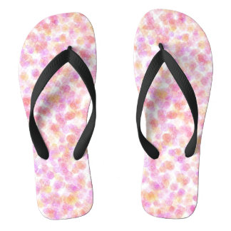 Tongs Peinture Aquarelle Moderne de Taches Jaunes Roses