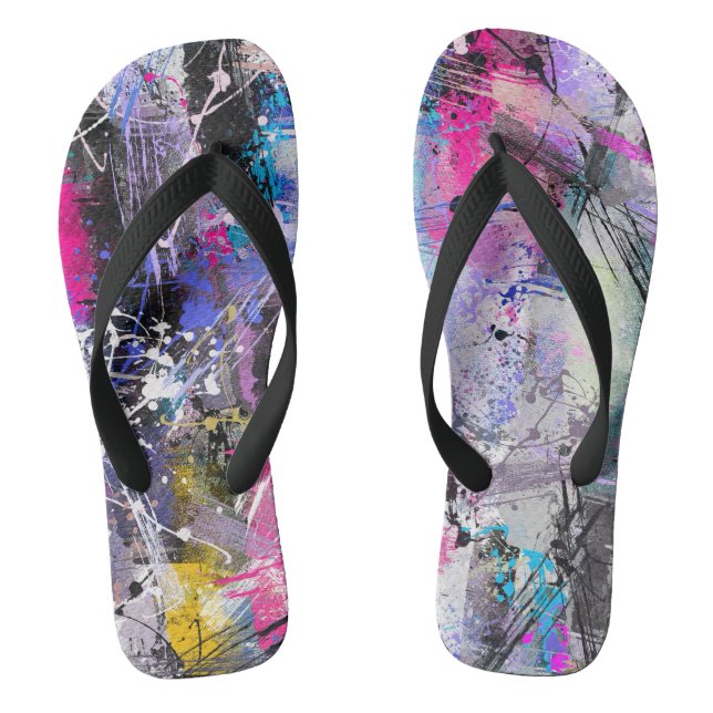 Tongs Peinture colorée Grungy Abstraite (Semelle)