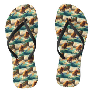 Tongs Peinture de surf de la plage de Chow Chow