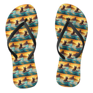 Tongs Peinture de surf de plage de Cairn Terrier