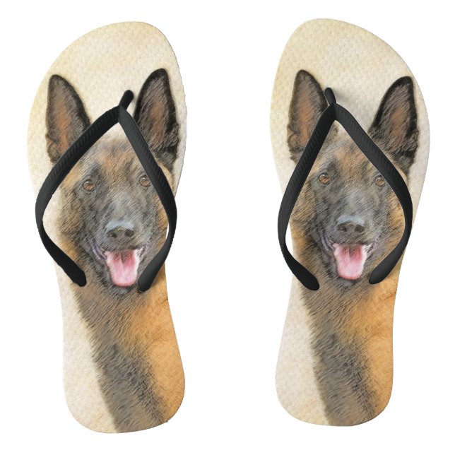Tongs Peinture Malinoise belge - Cute Original Chien Art (Semelle)