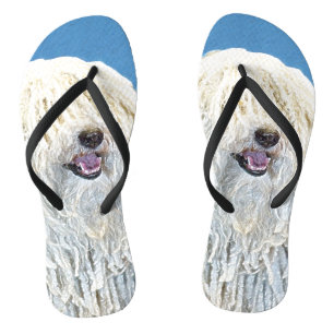 Tongs Peinture Puli - Cute Original Chien Art