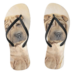 Tongs Peinture Shar Pei - Cute Original Chien Art