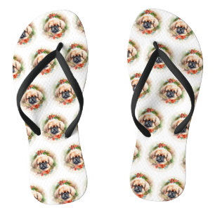 Tongs Pekingese Christmas Wreath Festive Pup