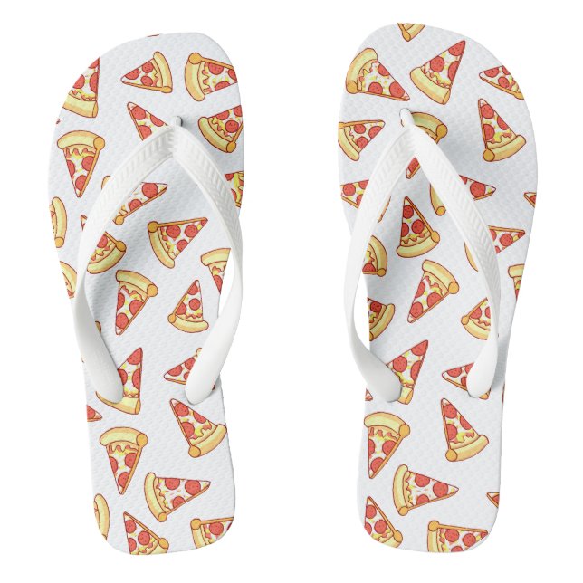 Tongs Pepperoni Pizza Slice Dessin Motif de chaussures (Semelle)