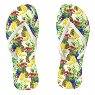 Tongs Perroquets et fruit tropical