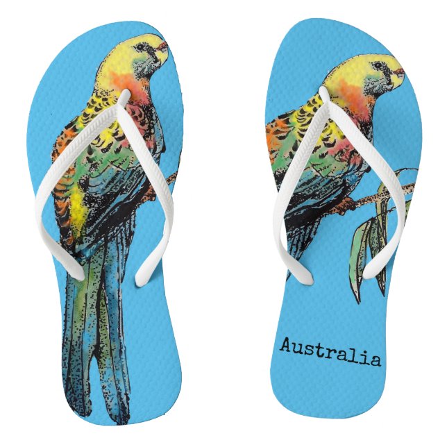Tongs Perroquets Rosella australiens Oiseaux Bleu sarcel (Semelle)