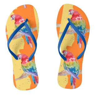Tongs Perroquets Tropical Macaw Bird Oraange Mens