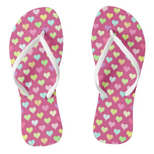Tongs Petits Coeurs Multicouleurs Flip Flops