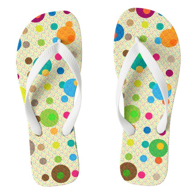 Tongs Petits Et Grands Pois Colorés (Semelle)
