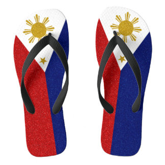 Tongs Philippines : Drapeau Parties scintillant, larges