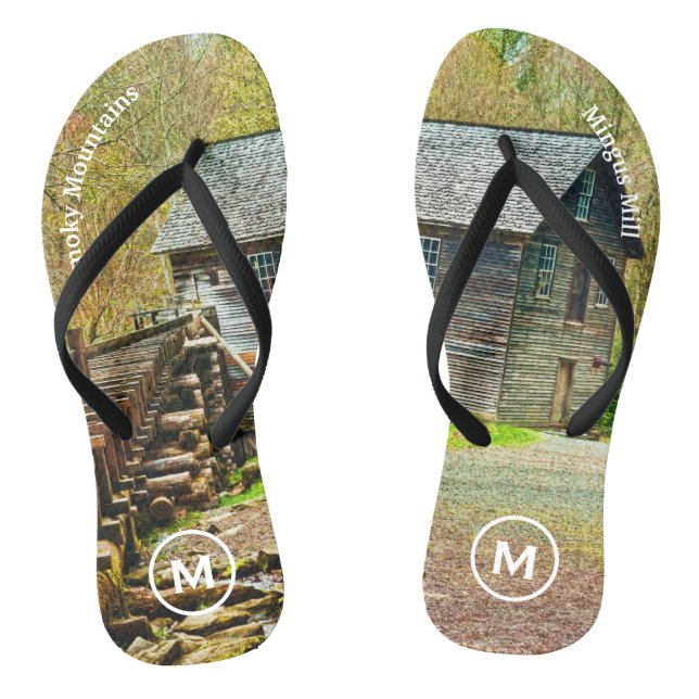 Tongs Photographie de voyage Smoky Mountain Mingus Mill (Semelle)