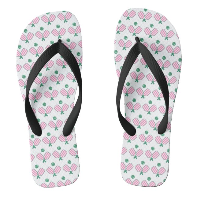 Tongs Pickleball rose et vert (Semelle)