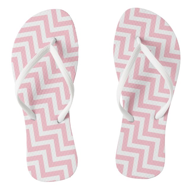 Tongs Pink et blanc Diagonal moyen Trappe Chevron (Semelle)