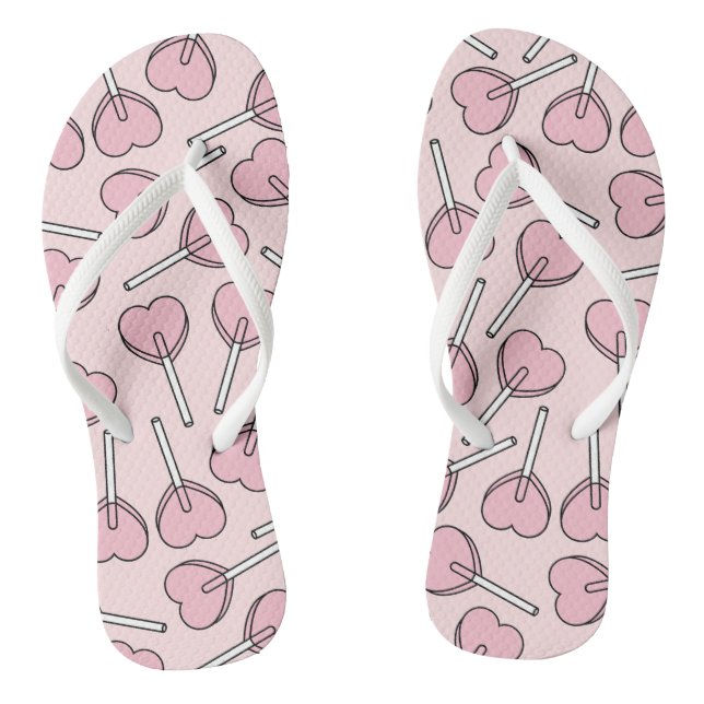 Tongs Pink Lollipops, Heart Lollipops, Lollipop Pattern (Semelle)