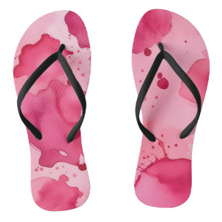 Tongs Pink Paint Splash Flip Flops