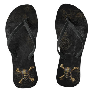 Tongs Pirates du crâne des Caraïbes et des os croisés
