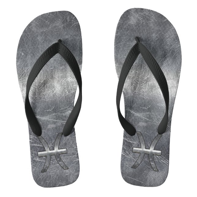 Tongs Pisces Zodiac Connexion Grunge Silver Steel Style (Semelle)