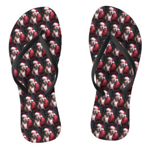 Tongs Pitbull avec Noël Festif du Père Noël
