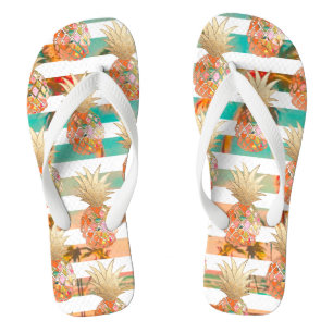 Tongs PixDezines Aloha Pineapples+Stripes