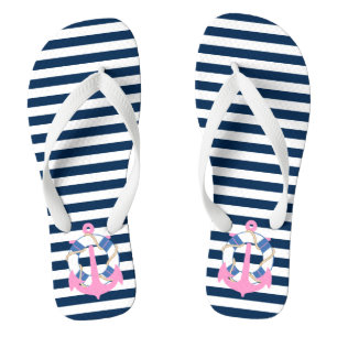 Tongs PixDezines bandes ajustables couleur d'ancrage/DO-