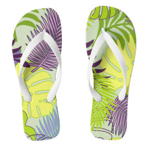 Tongs PixDezines forêt tropicale/couleur de fond DIY