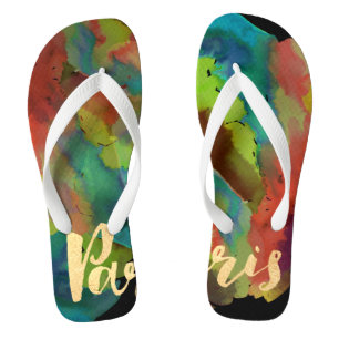 Tongs PixDezines paris/aquarelle cool