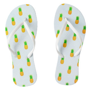 Tongs Plage à motif deananas jaune tropical