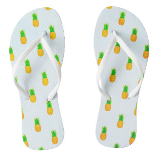 Tongs Plage à motif deananas jaune tropical