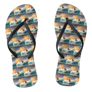 Tongs Plage d'Akita Surfing Painting