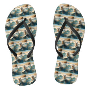 Tongs Plage de Coton De Tulear Peinture de surf