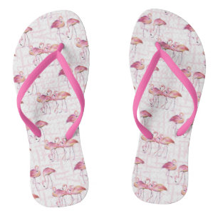 Tongs plage mignonne tropicale flamingo patron Flip Flop