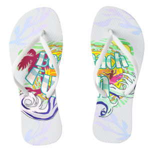 Tongs Plage Plage Plaisir Surfer White Flip Flops