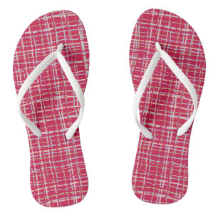 Tongs Plaid à torsion magenta