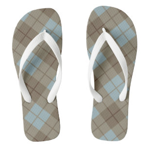 Tongs Plaid polarisé dans le bleu et le brun