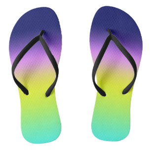 Tongs Planche de couleurs d'été Ombre violet jaune vert 