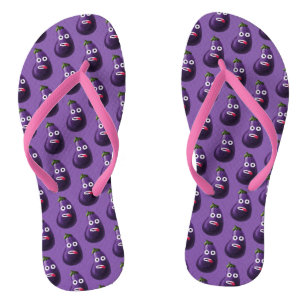 Tongs Plante de dessin humoristique pourpre