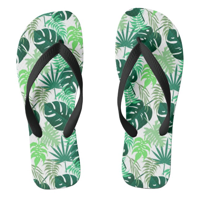 Tongs plantes de fromages suisses tropicaux (feuilles) (Semelle)